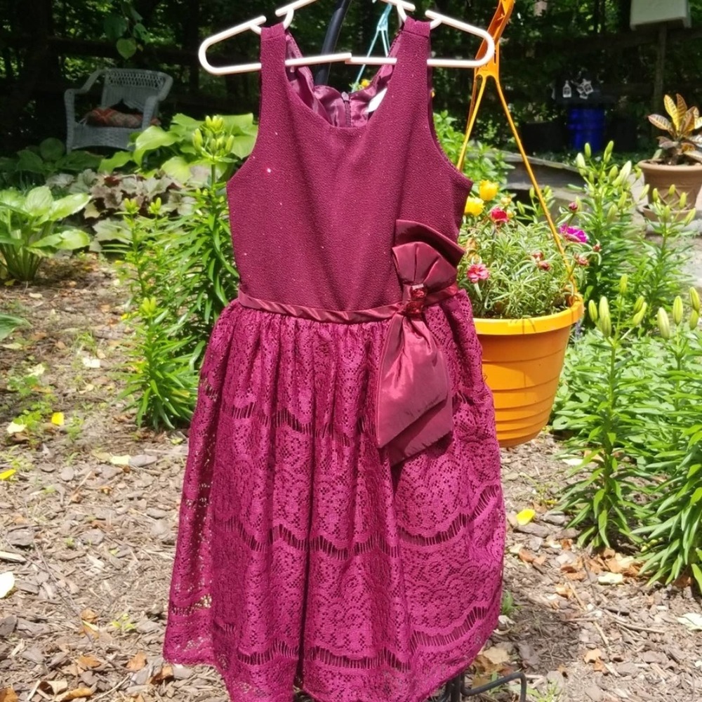 Gorgeous maroon formal girls dress
